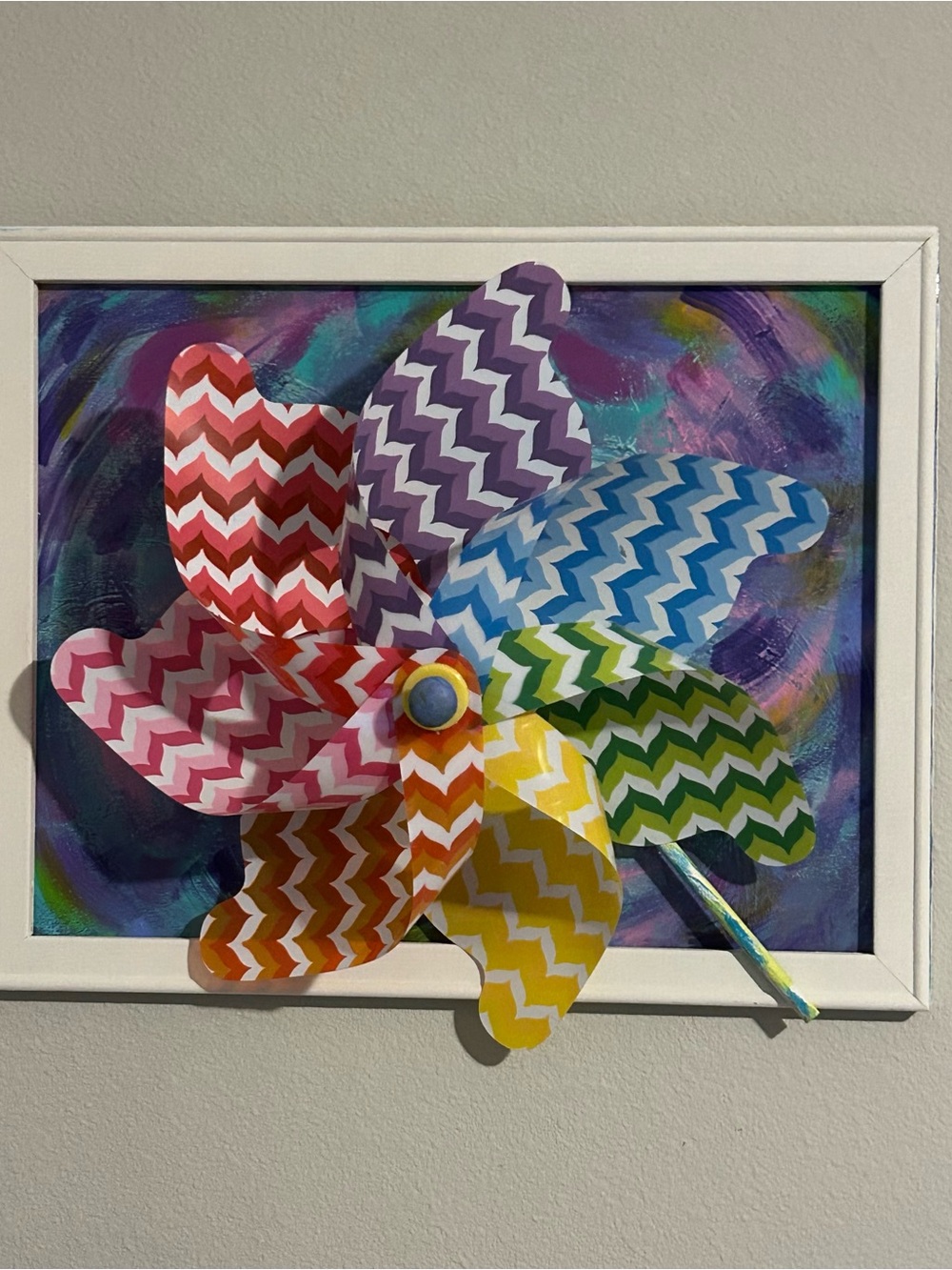Colorful Chevron Pinwheel Painting